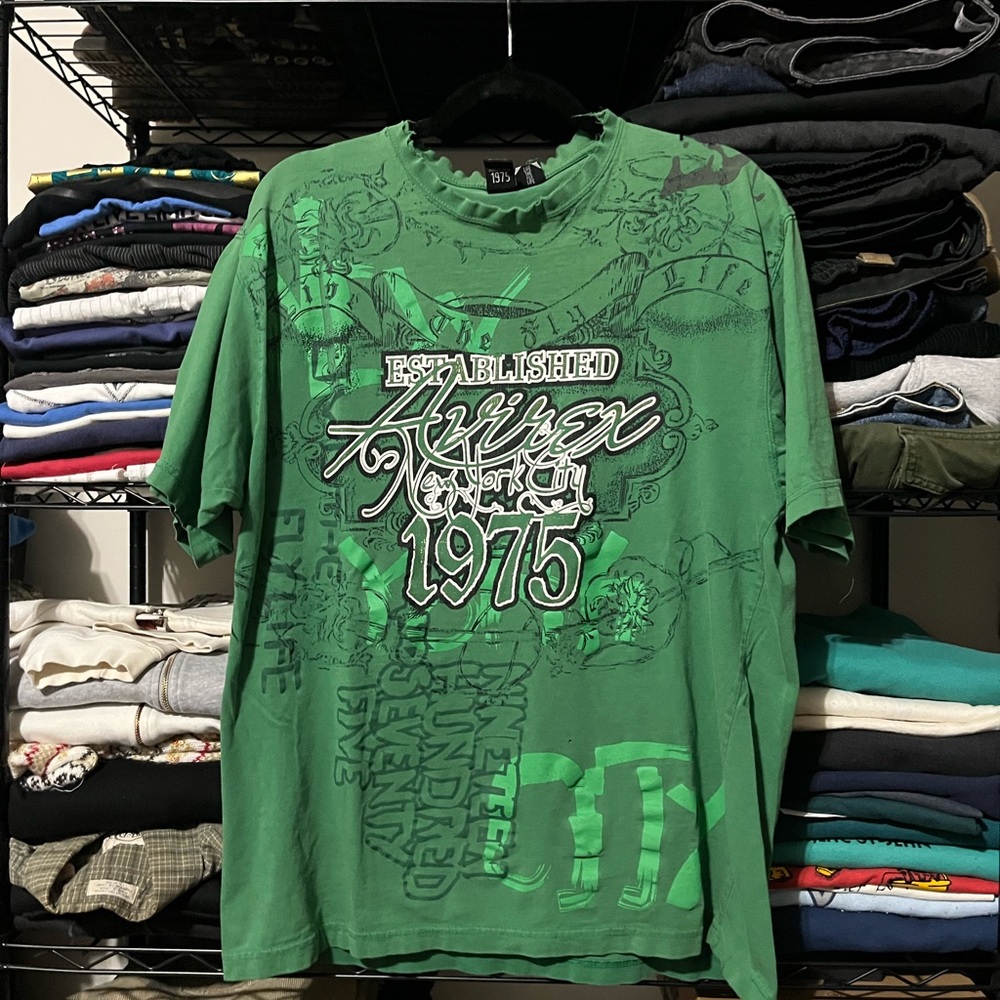 Avirex Green Graphic Short Sleeve Tee